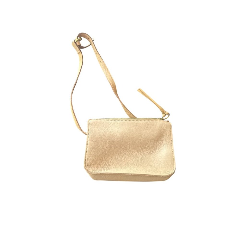 Madewell Beige Genuine Leather Waist Bag Adjustable Belt Strap & Zipper Closure